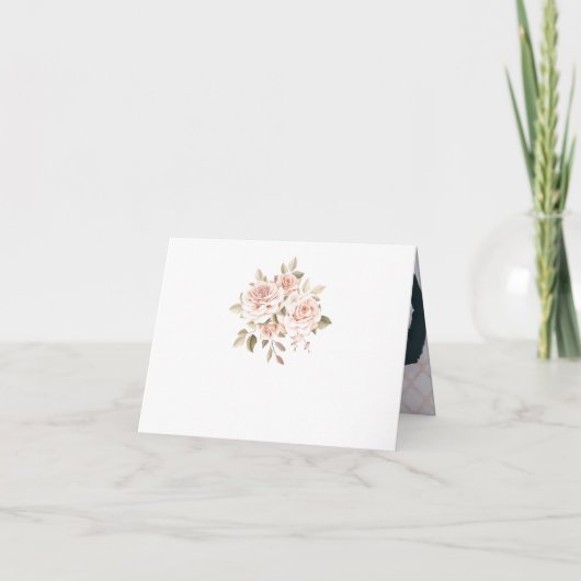 Rustikales Holz & Rose Hochzeit Vielen Dank für Ih Karte (Rückseite)