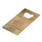 Rustikales Holz rostfreie Stahlflasche Geldbeutel Flaschenöffner (Rückseite Schrägansicht)