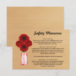 Rustikales Holz Rote Flora Mason Jar Sicherheitsma Begleitkarte