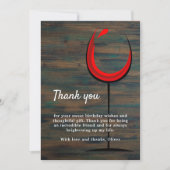 Rustikales Holz Roter Wein Glas 60. Geburtstag Dankeskarte (Vorderseite)