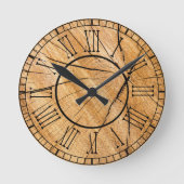 Rustikales Holz Runde Wanduhr (Vorderseite)