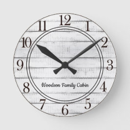 Rustikales Holz Runde Wanduhr