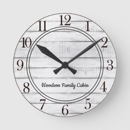 Rustikales Holz Runde Wanduhr (Vorderseite)