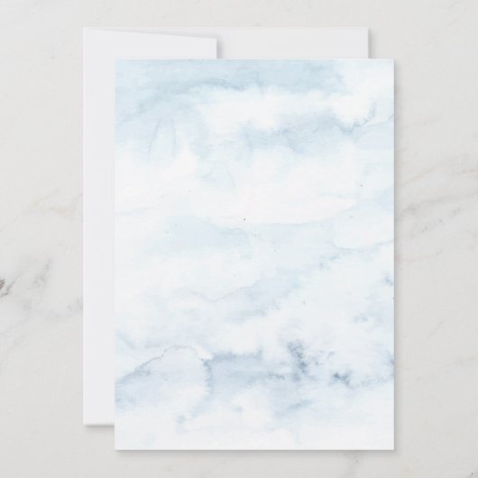 Rustikales Holz, Saitenleuchten, Aquarellbäume Einladung (Rückseite)