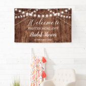 Rustikales Holz-Saitenleuchten Garten Brautparty Banner (Insitu)