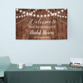 Rustikales Holz-Saitenleuchten Garten Brautparty Banner (Messeveranstaltung)