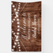 Rustikales Holz-Saitenleuchten Garten Brautparty Banner (Vertikal)