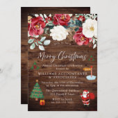 Rustikales Holz Santa Tree Modernstes Weihnachtsfe Einladung (Vorne/Hinten)