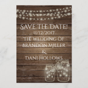 Rustikales Holz Save the Date