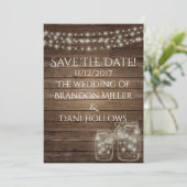 Rustikales Holz Save the Date (Stehend Vorderseite)