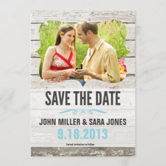 Rustikales Holz Save the Date