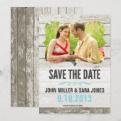 Rustikales Holz Save the Date (Vorne/Hinten)
