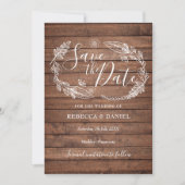 Rustikales Holz Save The Date (Vorderseite)