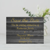 Rustikales Holz Save the Date Folieneinladung (Stehend vorne)