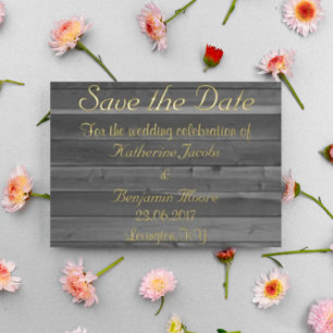 Rustikales Holz Save the Date Folieneinladung