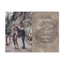 Rustikales Holz Save the Date Foto Postkarte