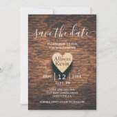 Rustikales Holz Save the Date Hochzeit im Herbst E Einladung (Vorderseite)