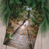 Rustikales Holz Save the Date Karte