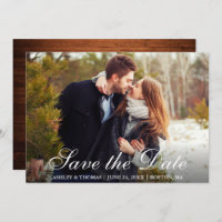 Rustikales Holz Save the Date Mehrbettzimmer Foto