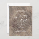 Rustikales Holz Save the Date Postkarte (Vorne/Hinten)