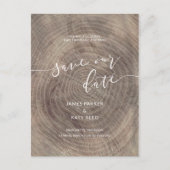 Rustikales Holz Save the Date Postkarte (Vorderseite)