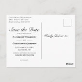 Rustikales Holz Save the Date Rose Blumenverkündun Postkarte (Rückseite)