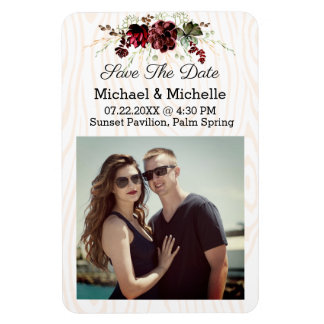 Rustikales Holz Save the Date unseres Hochzeitsmag Magnet