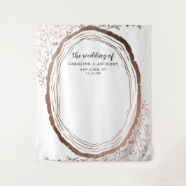 Rustikales Holz-Scheiben Kupfer-Folie Foto-Stand H Wandteppich