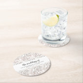 Rustikales Holz-Scheiben Kupfer-Folie Herbst Monog Runder Pappuntersetzer (Vor Ort)