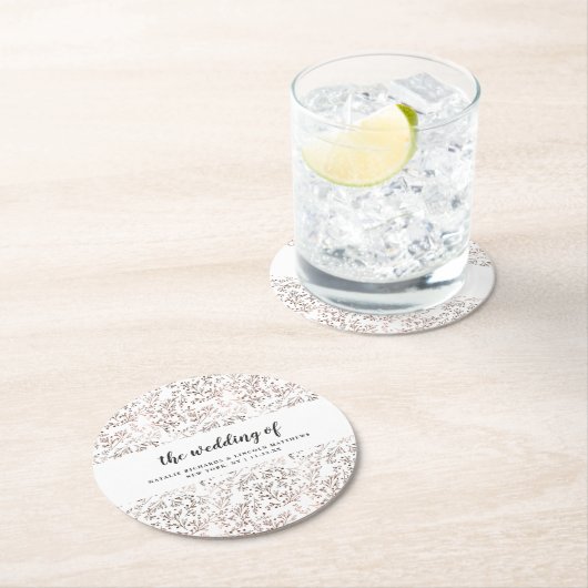 Rustikales Holz-Scheiben Kupfer-Folie Herbst Monog Runder Pappuntersetzer (Vor Ort)