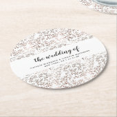 Rustikales Holz-Scheiben Kupfer-Folie Herbst Monog Runder Pappuntersetzer (Angewinkelt)