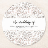 Rustikales Holz-Scheiben Kupfer-Folie Herbst Monog Runder Pappuntersetzer (Vorderseite)