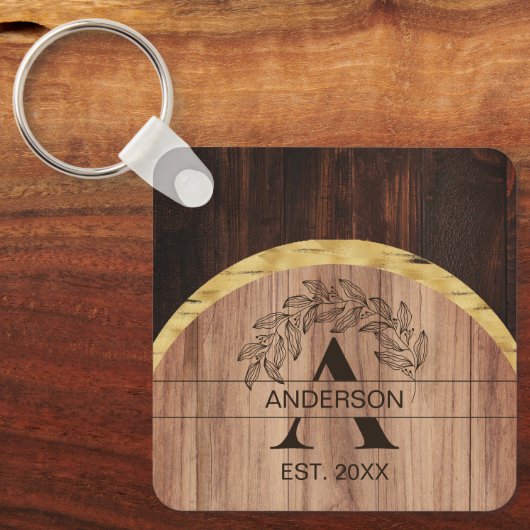 Rustikales Holz Schlüsselanhänger (Vorderseite)