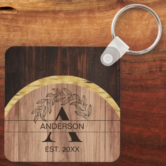 Rustikales Holz Schlüsselanhänger (Rückseite)