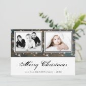 Rustikales Holz Schneeflocken Frohe Weihnachten 2 (Stehend Vorderseite)