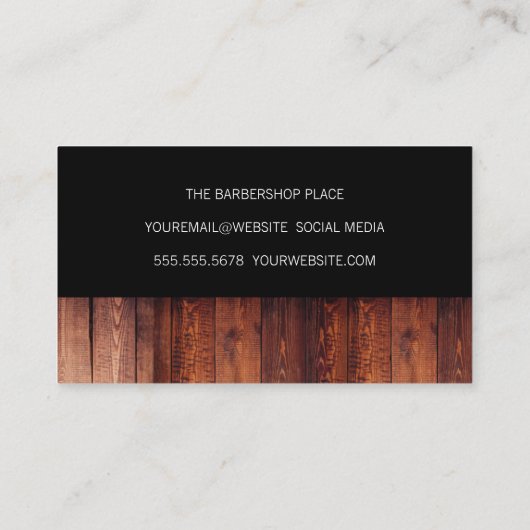 Rustikales Holz Schwarz Visitenkarte (Rückseite)