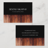 Rustikales Holz Schwarz Visitenkarte (Vorne/Hinten)