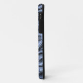 Rustikales Holz-Scroll-Muster auf blauem Hintergru Case-Mate iPhone Hülle (Hinten/Links)