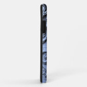 Rustikales Holz-Scroll-Muster auf blauem Hintergru Case-Mate iPhone Hülle (Hinten/Rechts)
