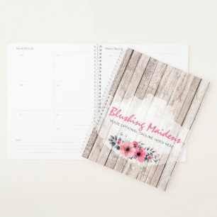Rustikales Holz Shabby Chic Rosa Rosen Anemone Blu Planer