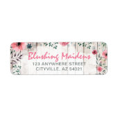 Rustikales Holz Shabby Chic Rosa Rosen Rücksendead (Vorne)