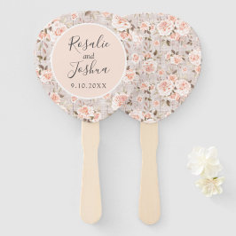 Rustikales Holz Shabby Chic Rose Namen & Hochzeits Fächer