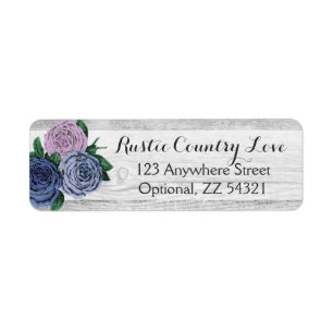Rustikales Holz & Shabby Chic Rose Rücksendeadress