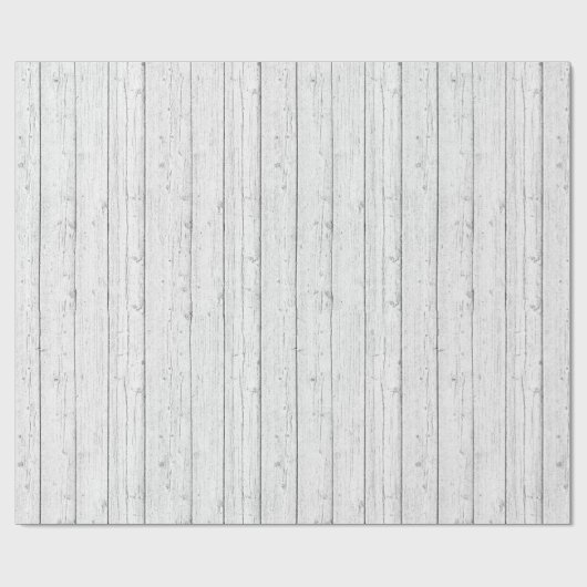 Rustikales Holz Shabby White Barards Muster Geschenkpapier (Flach)