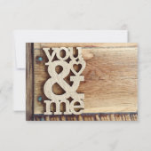 Rustikales Holz Sie und ich Hochzeit RSVP Karte (Rückseite)