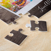 Rustikales Holz-Six-Bild Personalisiert Puzzle (Seite)