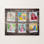 Rustikales Holz-Six-Bild Personalisiert Puzzle (Horizontal)