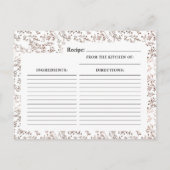 Rustikales Holz Slice Kupfer Bridge zu Rezept Kart Ankündigungspostkarte (Rückseite)