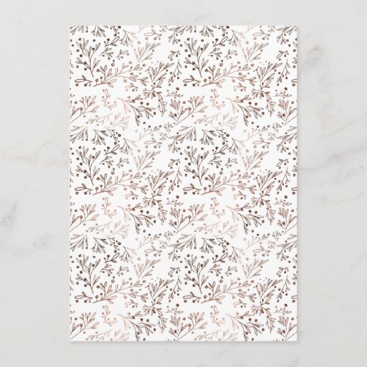 Rustikales Holz Slice Kupfer Foil Herbst Abendesse Menükarte (Rückseite)