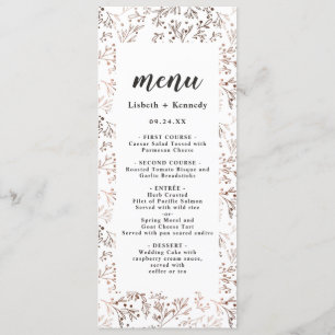 Rustikales Holz Slice Kupfer Foil Herbst Abendesse Menükarte